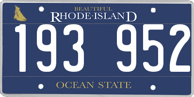 RI license plate 193952