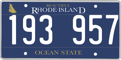 RI license plate 193957