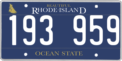 RI license plate 193959
