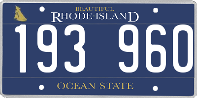 RI license plate 193960