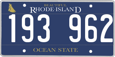RI license plate 193962