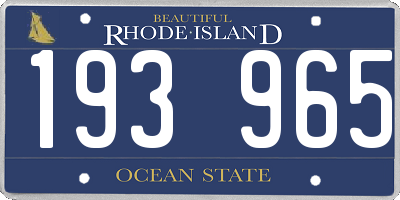 RI license plate 193965