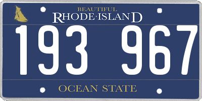 RI license plate 193967