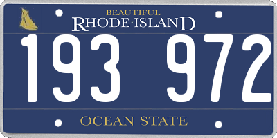 RI license plate 193972