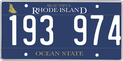 RI license plate 193974