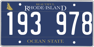 RI license plate 193978