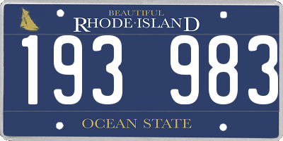 RI license plate 193983