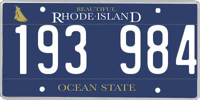 RI license plate 193984