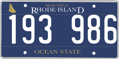 RI license plate 193986