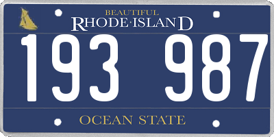 RI license plate 193987