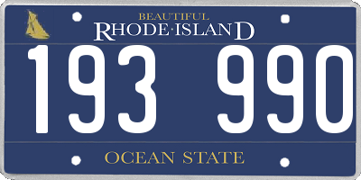 RI license plate 193990