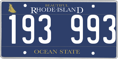 RI license plate 193993