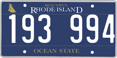 RI license plate 193994