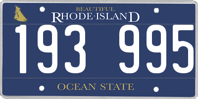RI license plate 193995