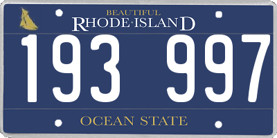 RI license plate 193997
