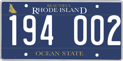 RI license plate 194002