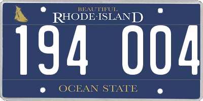 RI license plate 194004