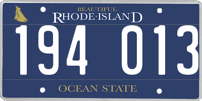 RI license plate 194013