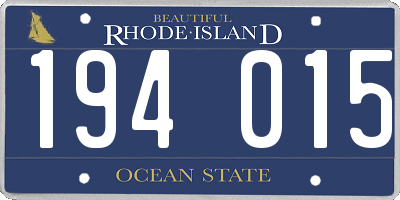 RI license plate 194015