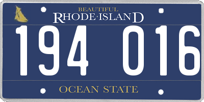 RI license plate 194016