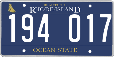 RI license plate 194017