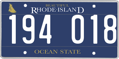 RI license plate 194018