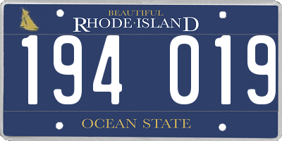 RI license plate 194019
