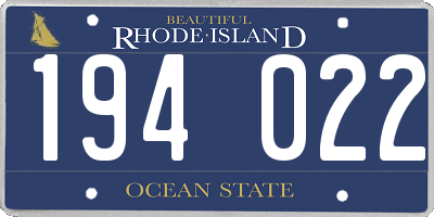 RI license plate 194022
