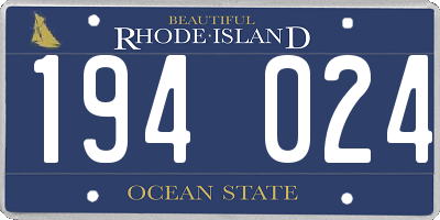 RI license plate 194024