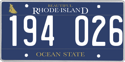 RI license plate 194026