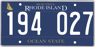 RI license plate 194027