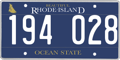 RI license plate 194028