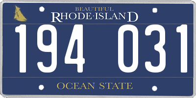 RI license plate 194031