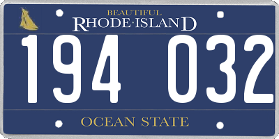 RI license plate 194032
