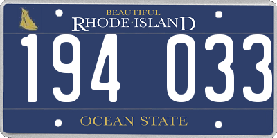 RI license plate 194033