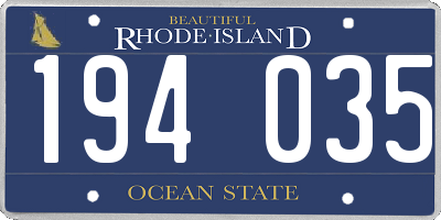 RI license plate 194035