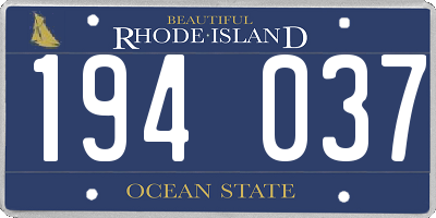 RI license plate 194037