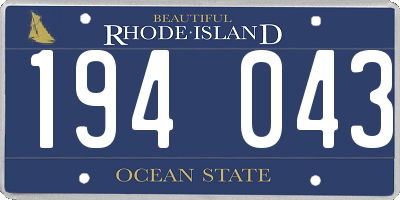 RI license plate 194043