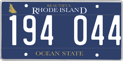 RI license plate 194044