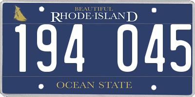 RI license plate 194045