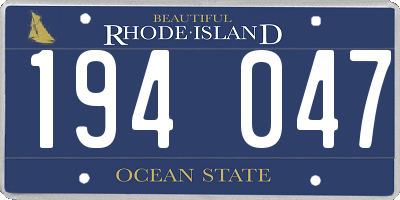 RI license plate 194047