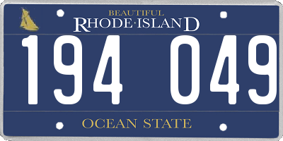 RI license plate 194049