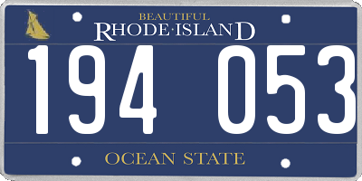 RI license plate 194053