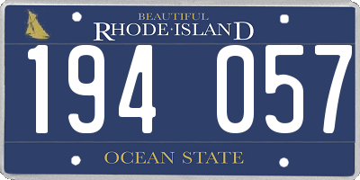 RI license plate 194057