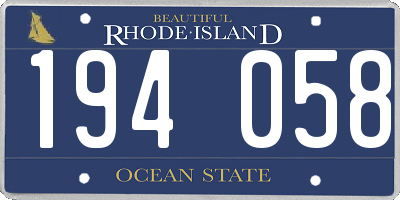 RI license plate 194058