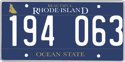 RI license plate 194063