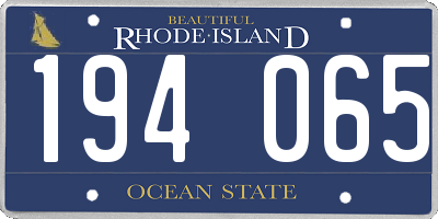 RI license plate 194065