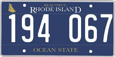 RI license plate 194067