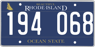 RI license plate 194068