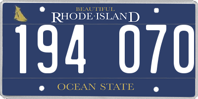 RI license plate 194070